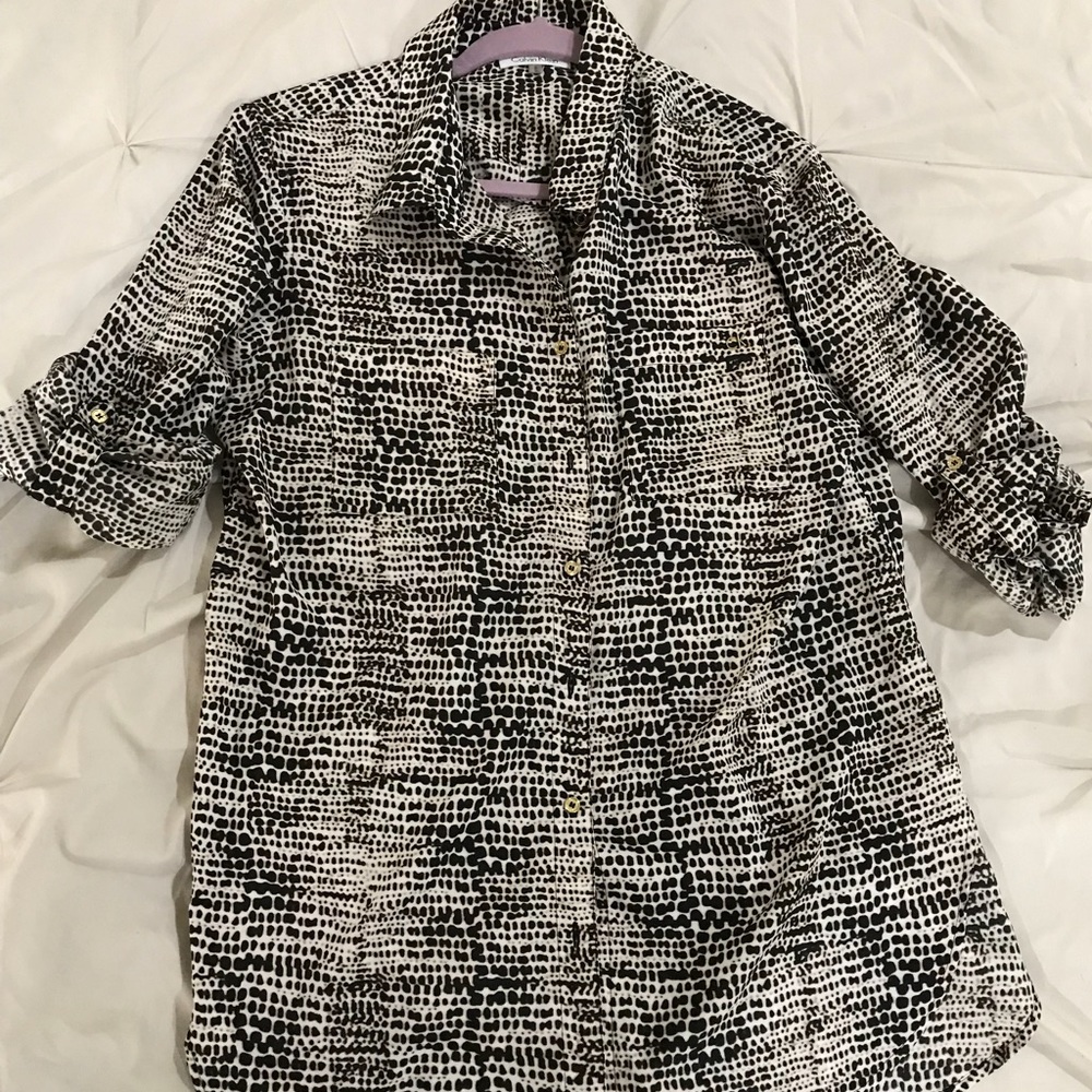 Calvin Klein leopard print top size Large